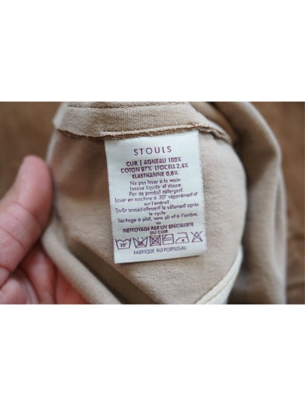 Stouls Paris Camel Lambskin Leather Pants Suede Pull-On Flare - Size XS - Picture 8 of 9